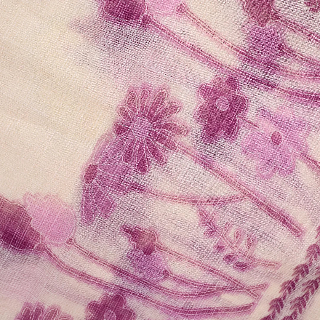 Mesmerising Lavender Kota Doriya Unstitched Suit Set