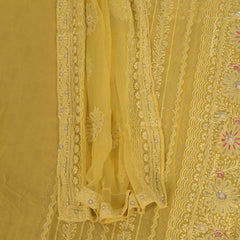 Minion Yellow Gorgette Unstitched Salwar Suit