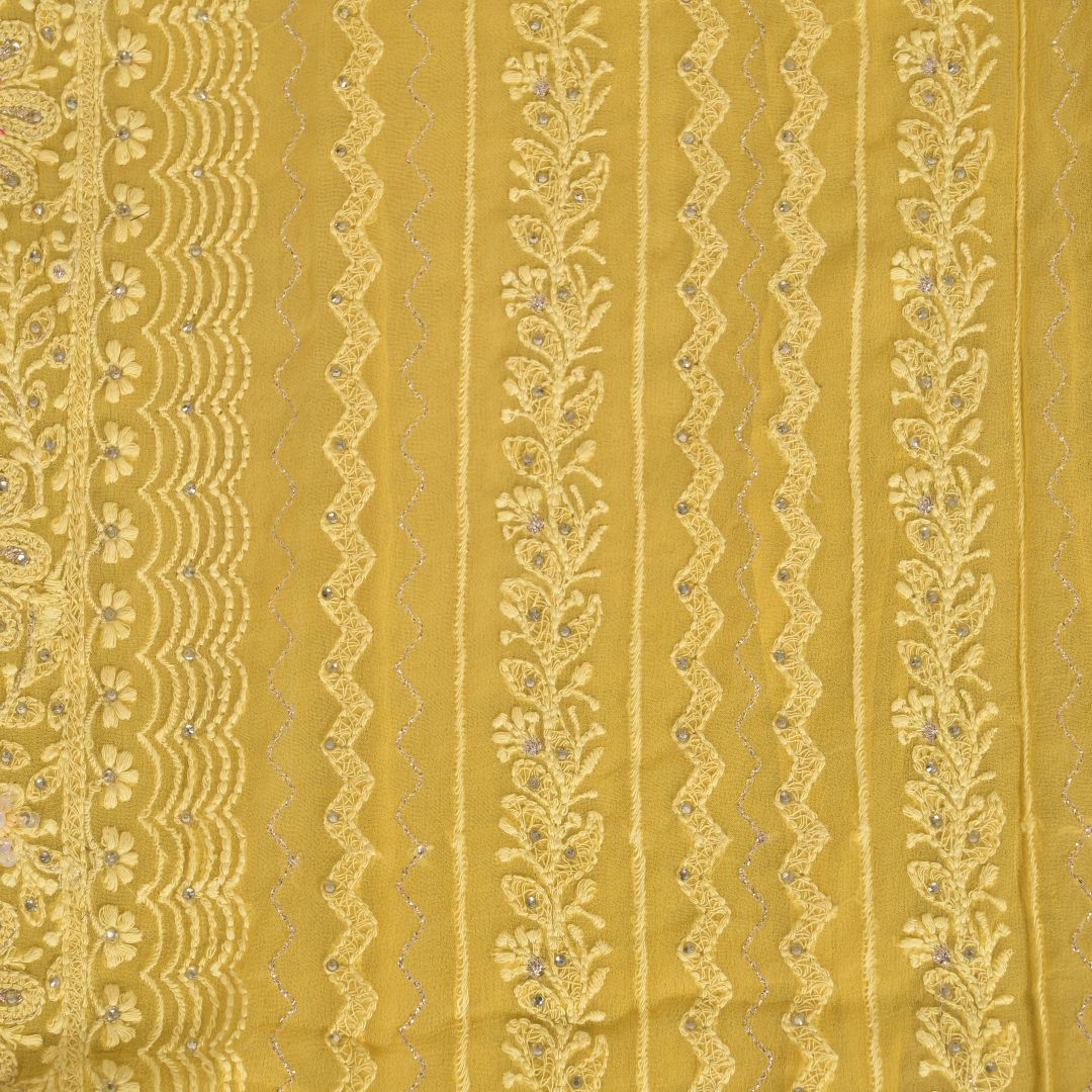 Minion Yellow Gorgette Unstitched Salwar Suit