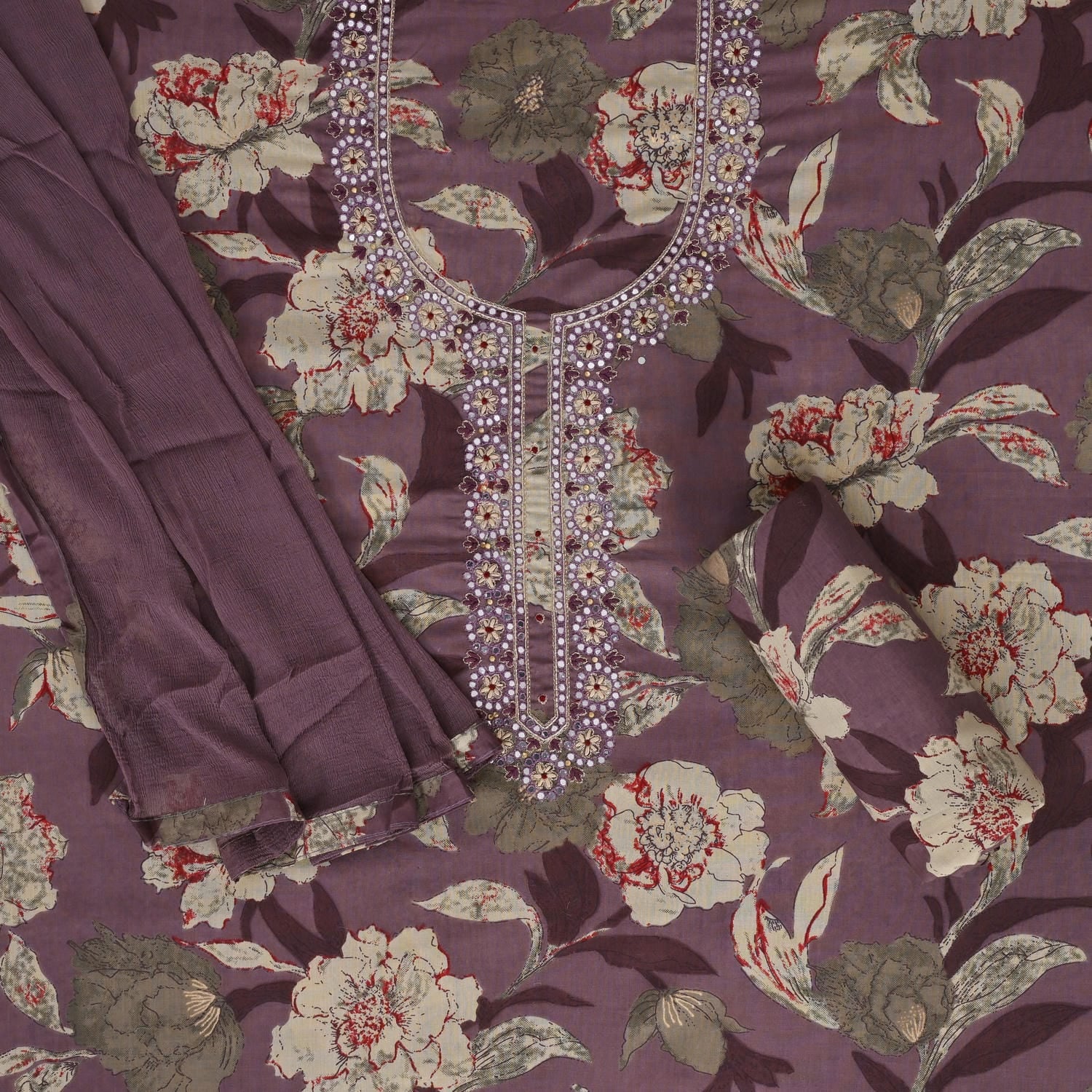 Moff Floral Cotton Suit Set