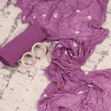 Mountbatten Pink Bhandej Cotton Unstitched Suit Set