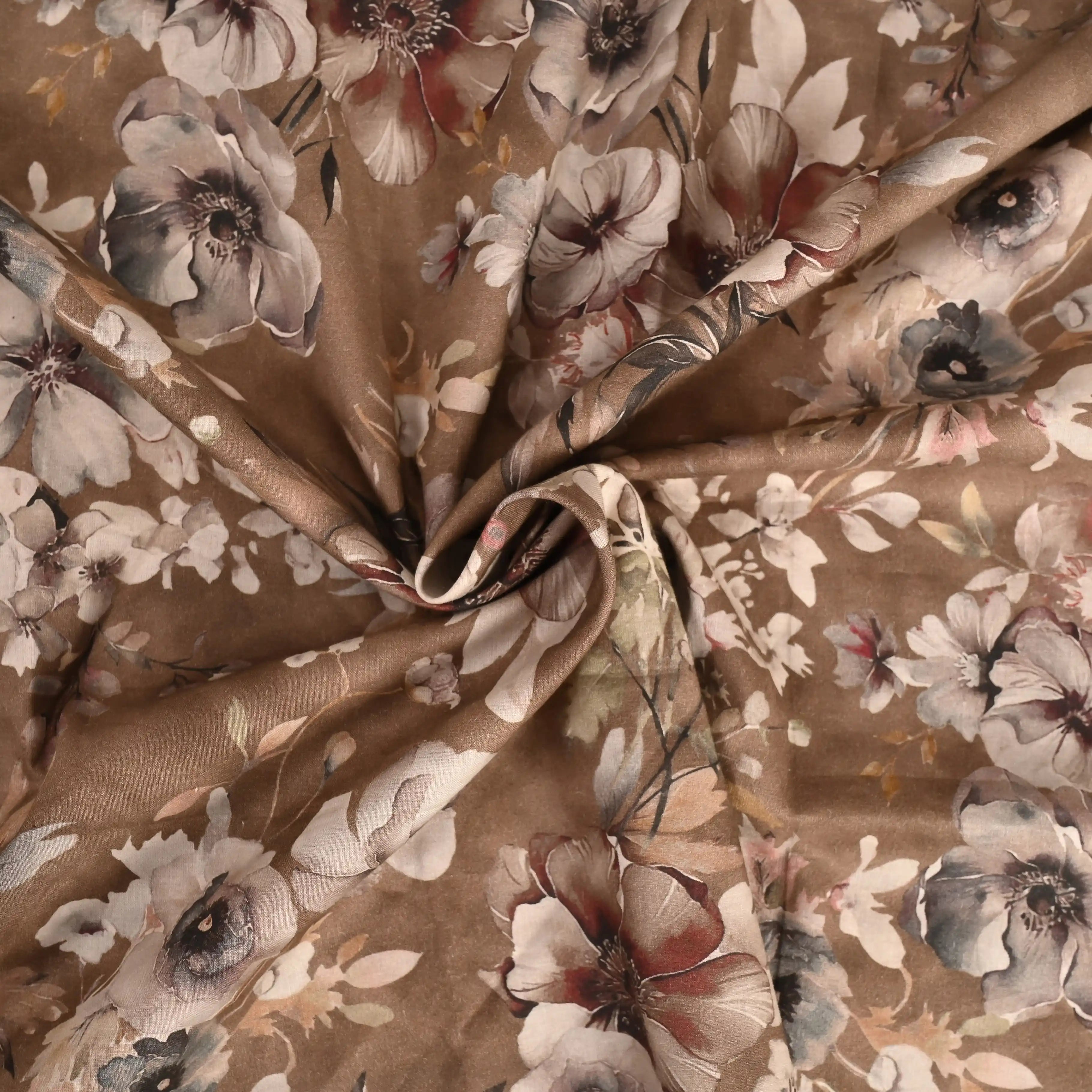 Muddy Floral Cotton Unstitched Suit Set