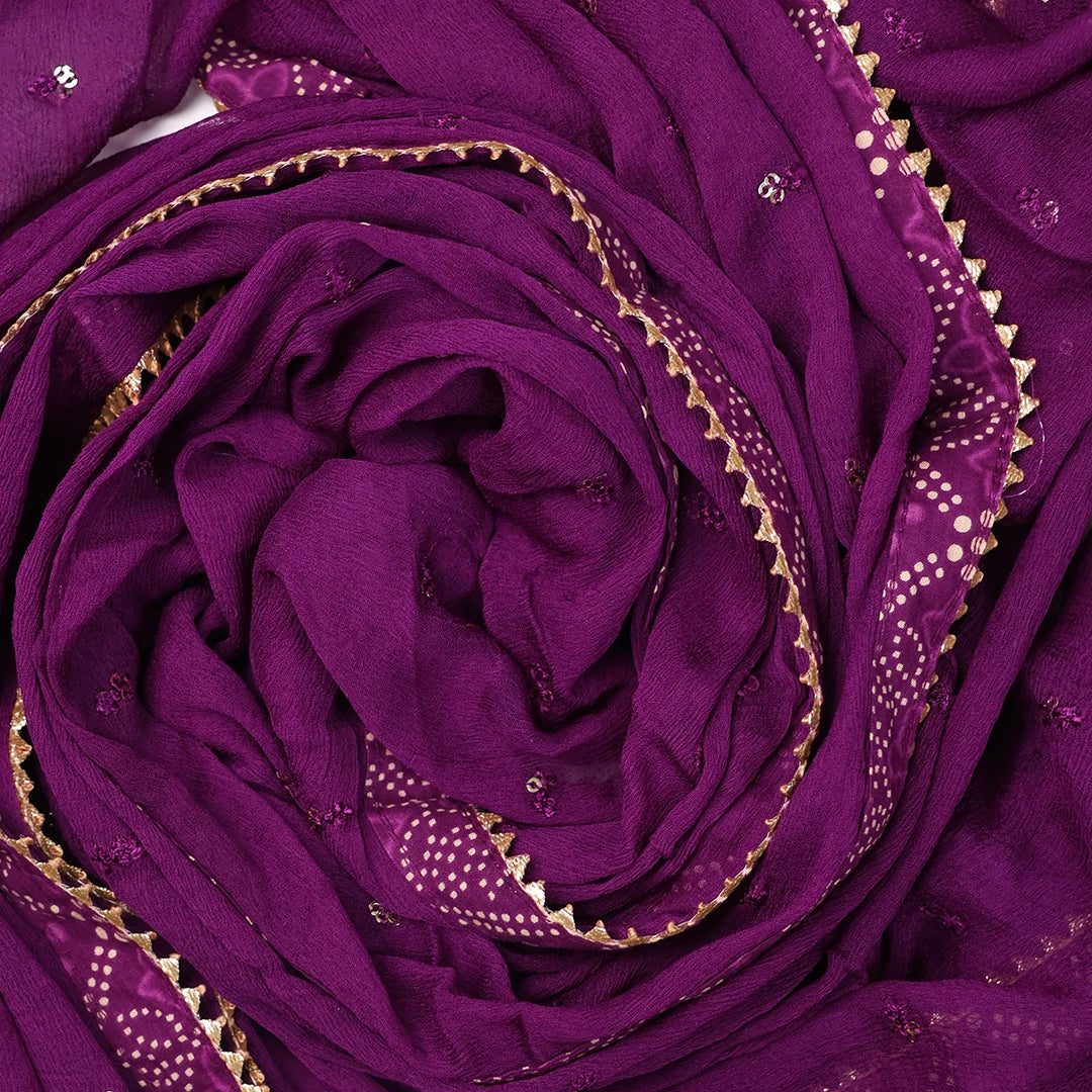 Mulberry Purple Cotton Unstitched Suit Set