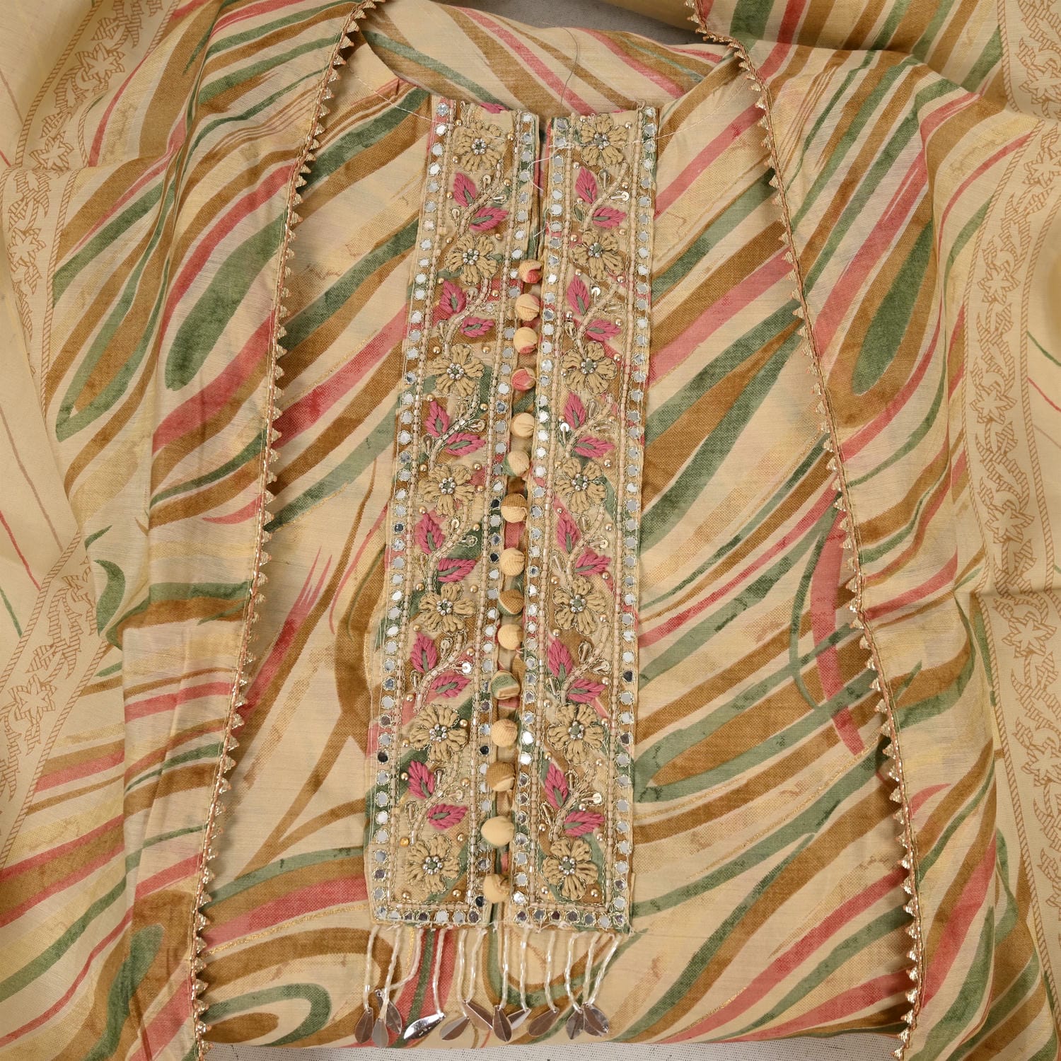 Multi Leheriya Cotton Suit Set