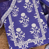 Neon Blue Cotton Unstitched Salwar Suit