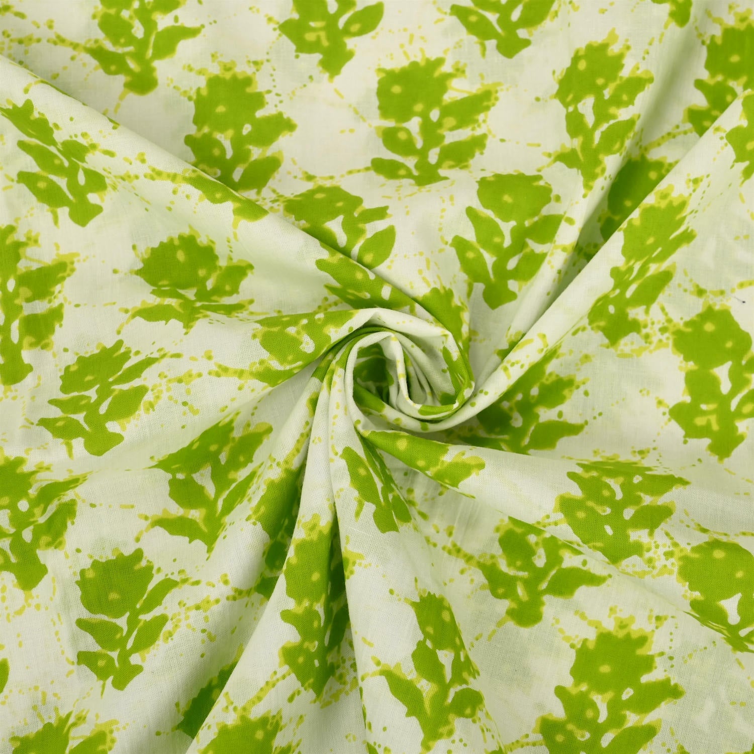 Neon Green Batiq Cotton Unstitched Suit Set