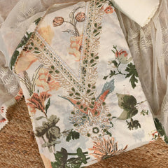 Off White Woodpecker Cotton Suit Set
