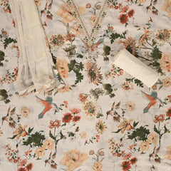 Off White Woodpecker Cotton Suit Set