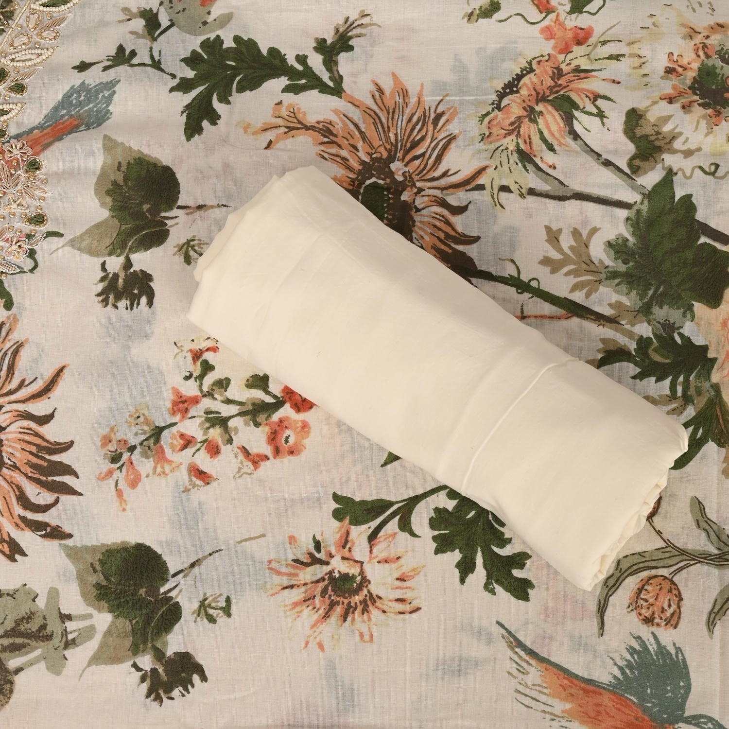 Off White Woodpecker Cotton Suit Set