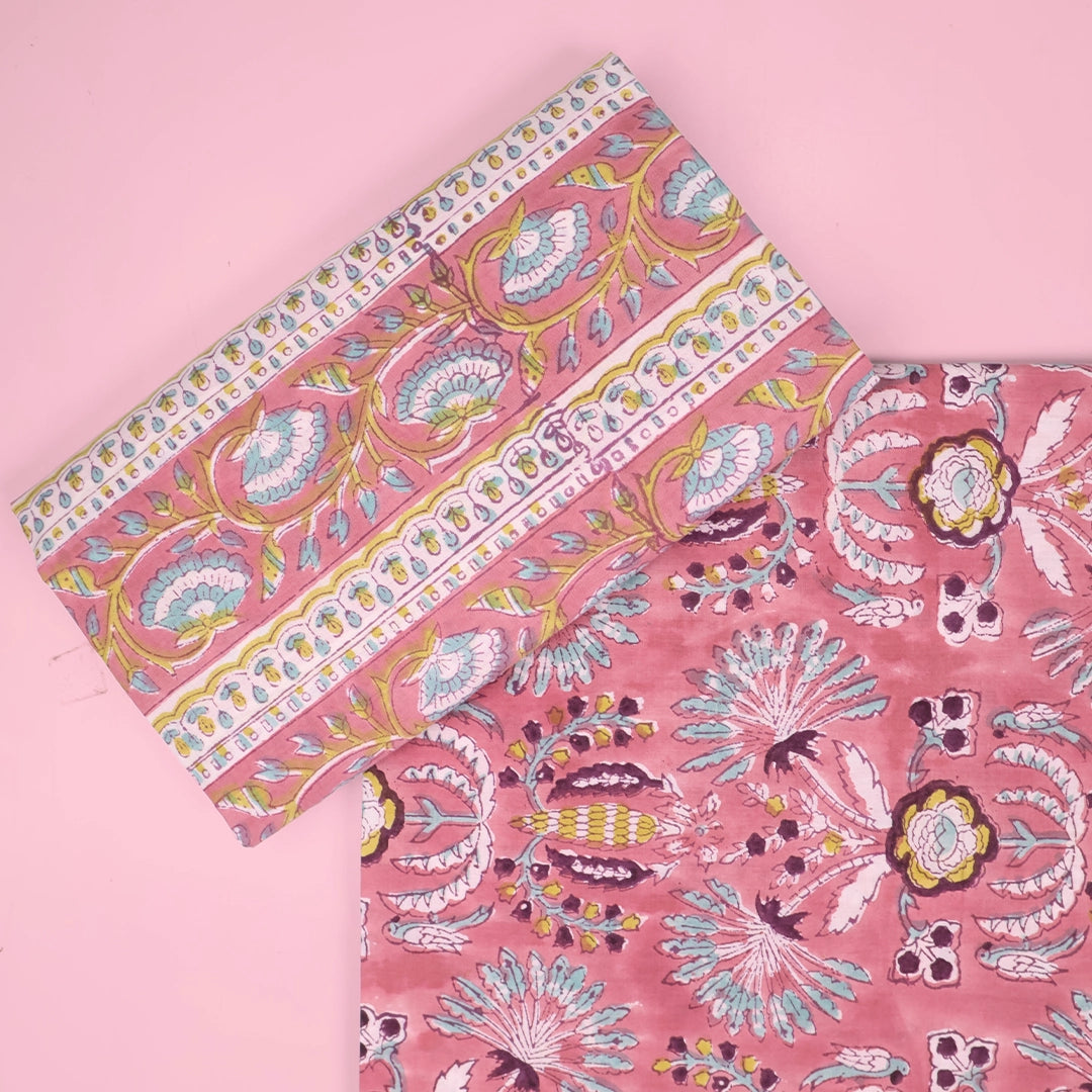 Onion Pink Pure Chiffon Dupatta Unstitched Suit Set