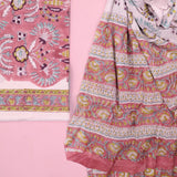 Onion Pink Pure Chiffon Dupatta Unstitched Suit Set