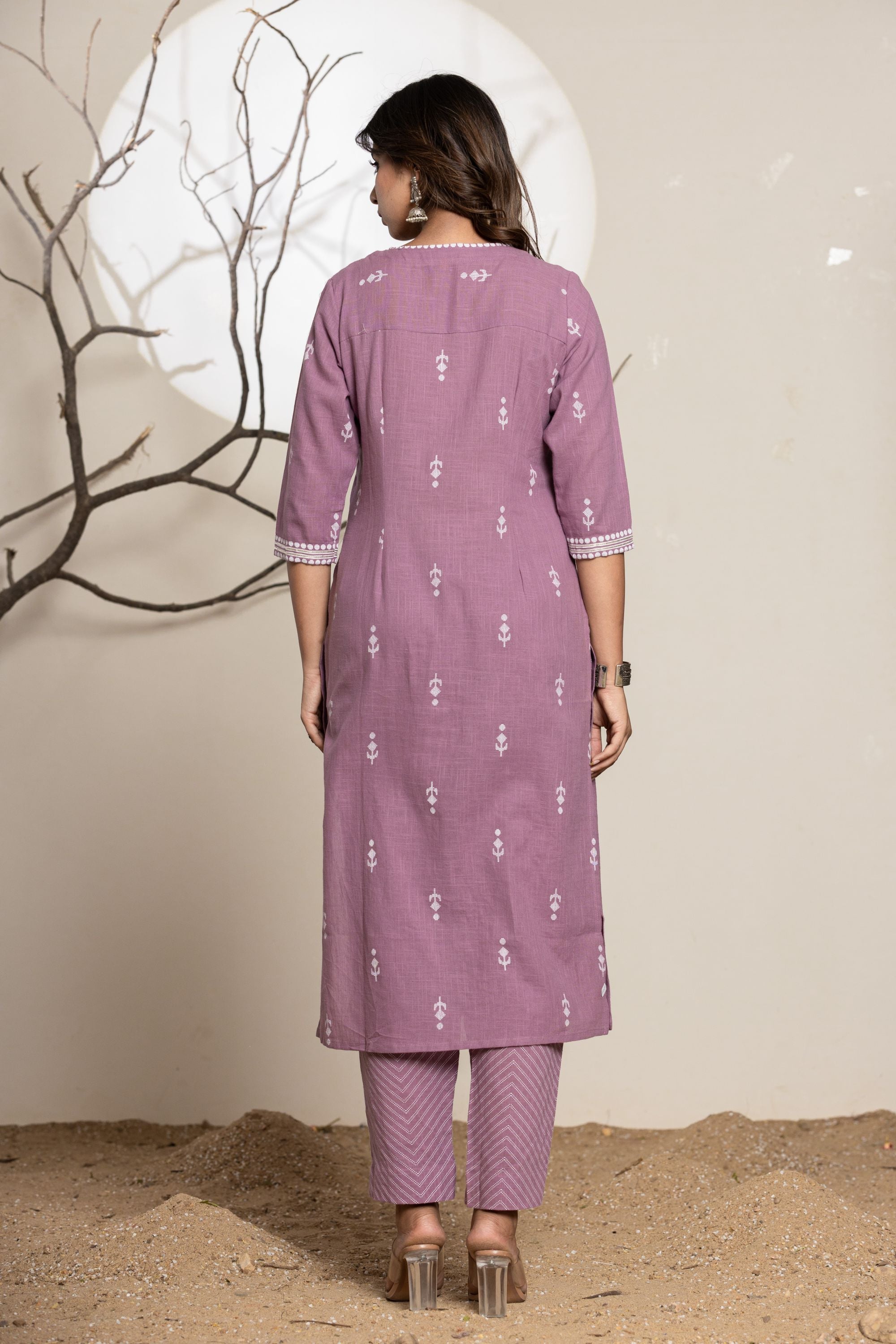 Opera Mauve Linen Suit Set