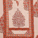 Parchment Biege Mughal Cotton Unstitched Suit Set