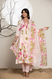 Pastel Pink Flip Collor Cotton Suit Set