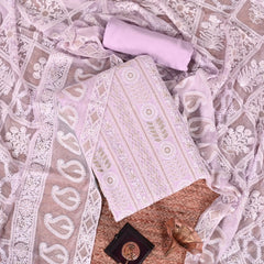 Pastel Pink Georgette Unstitched Salwar Suit