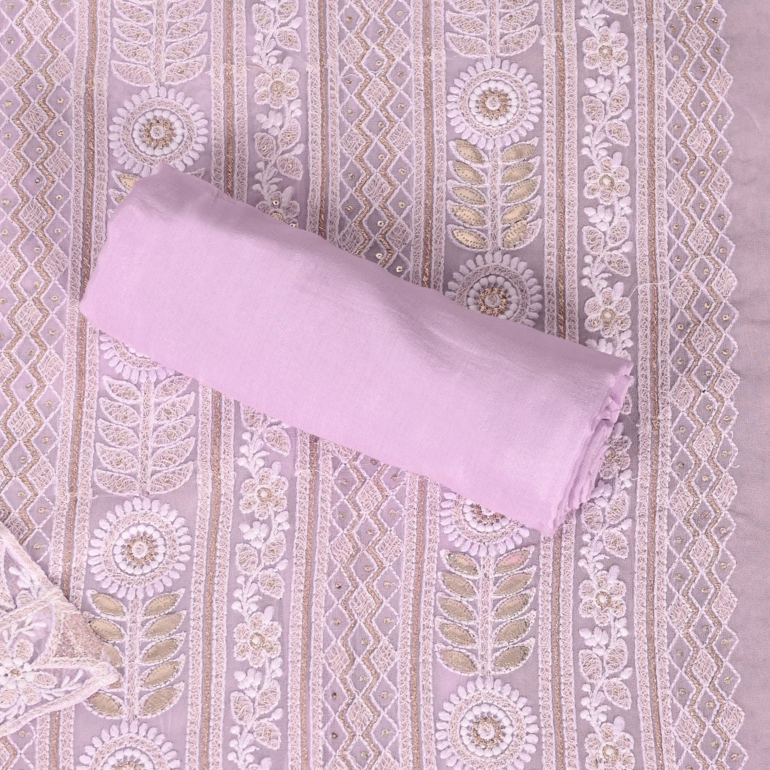 Pastel Pink Georgette Unstitched Salwar Suit