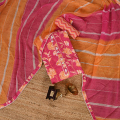 Pink Floral Full Embroidered Cotton Suit Set