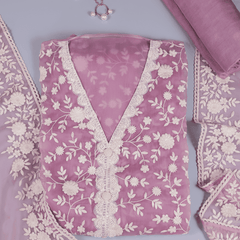Pinkish Movv Chiffon Embroidery Suit Set