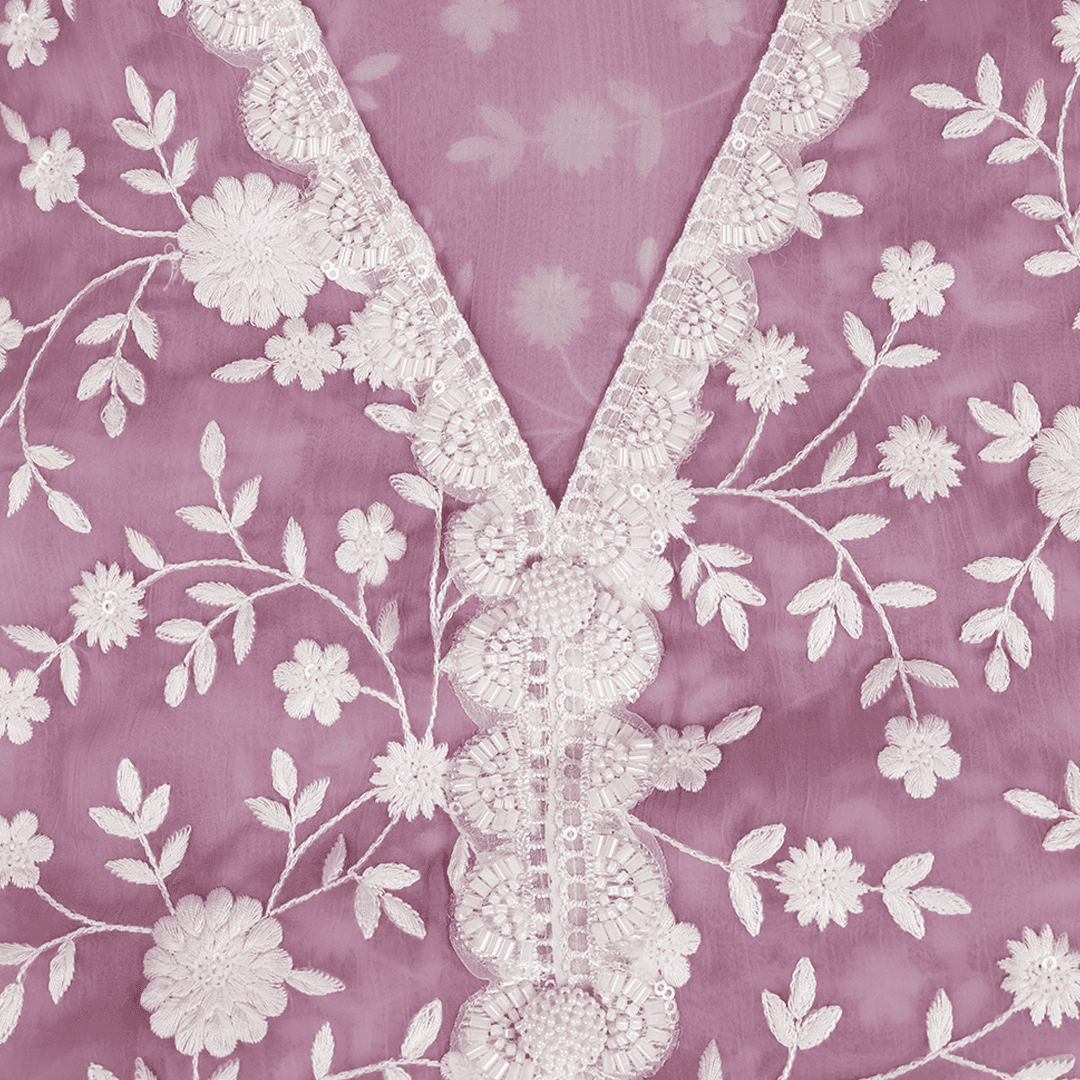 Pinkish Movv Chiffon Embroidery Suit Set