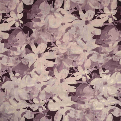 Plum Wine Floral Unstitched Cotton Suit Set