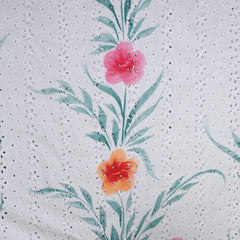 Powder White Krushiya Hand Paint Cotton Suit Set