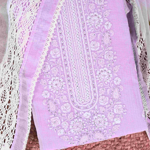 PreWinkle Pink Doriya Unstitched Suit Set