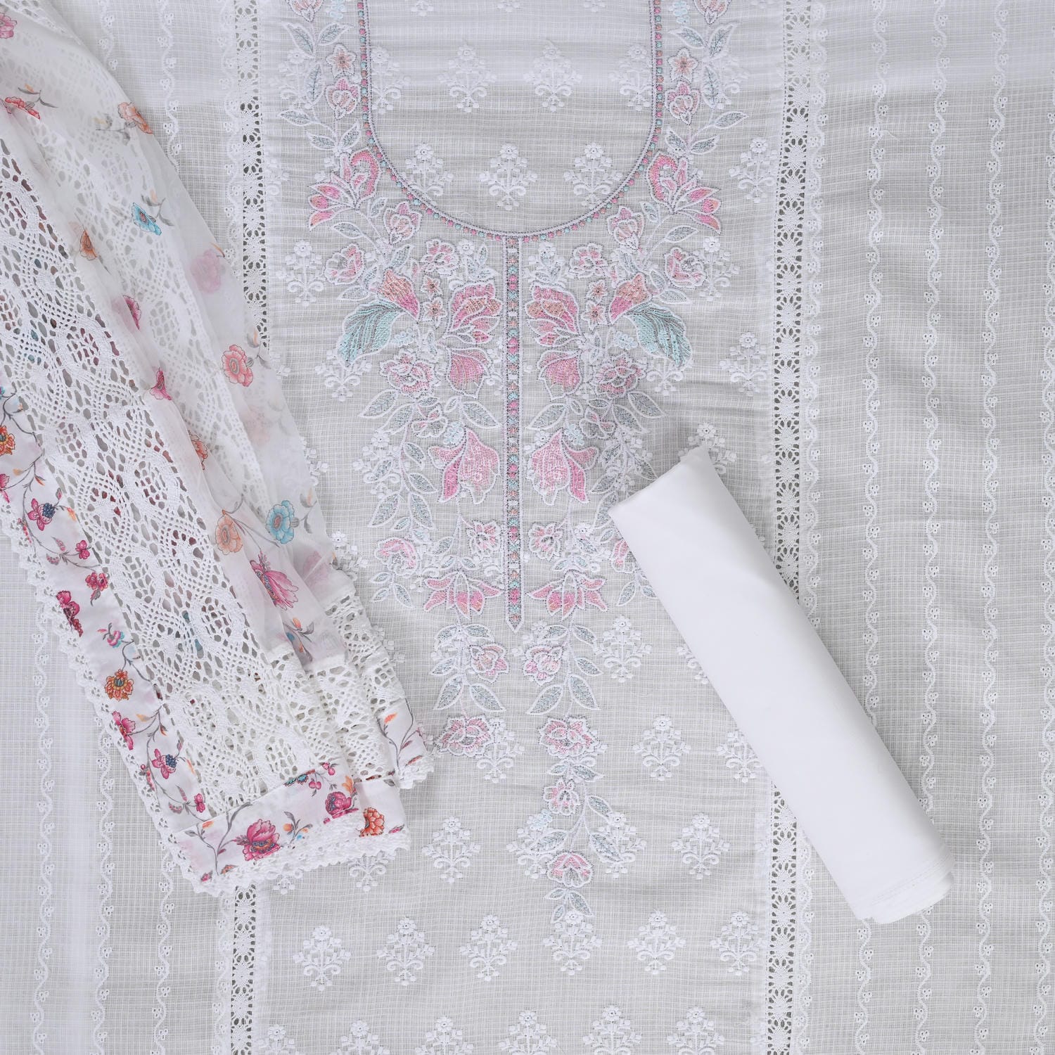 Procelain White Kota Doriya Suit Set