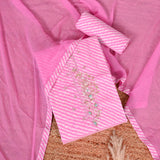 Pumpkin Leheriya Cotton Unstitched Salwar Suit