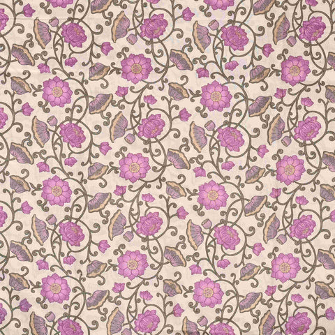 Purple Bagh Print Angrakha Cotton Unstitched Suit Set