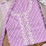 Purple Leheriya Cotton Unstitched Salwar Suit