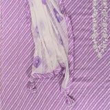 Purple Leheriya Cotton Unstitched Salwar Suit