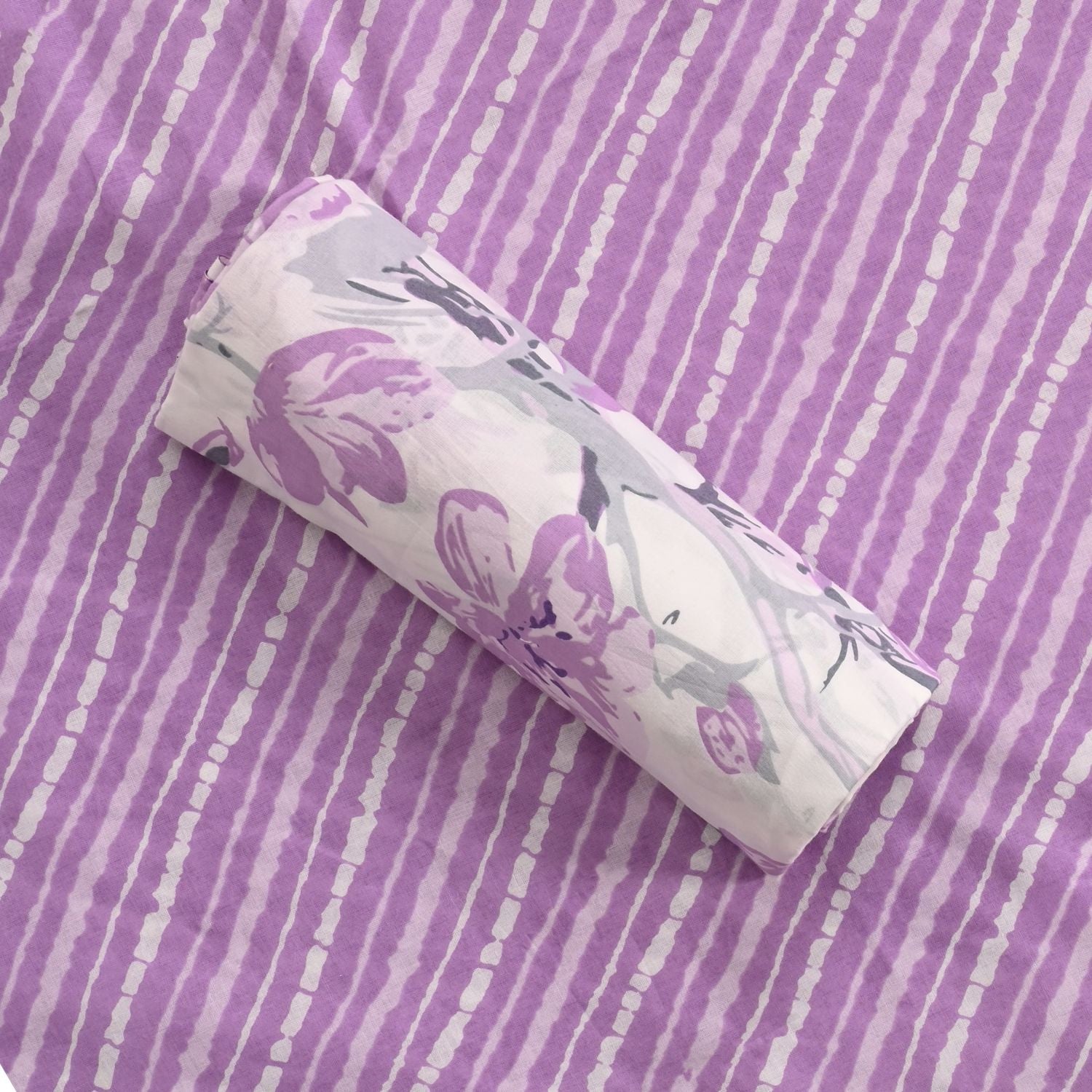 Purple Leheriya Cotton Unstitched Salwar Suit