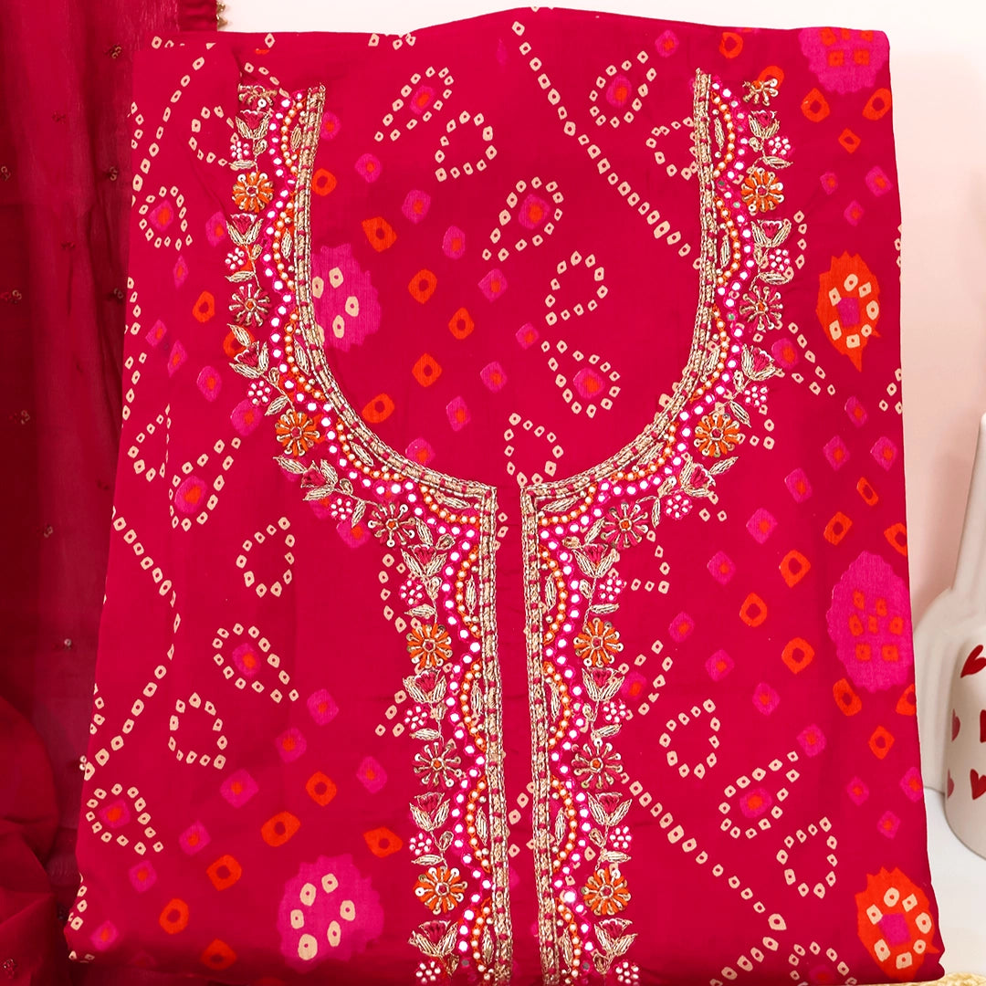 Rani Bhandej Cotton Unstitched Suit Set