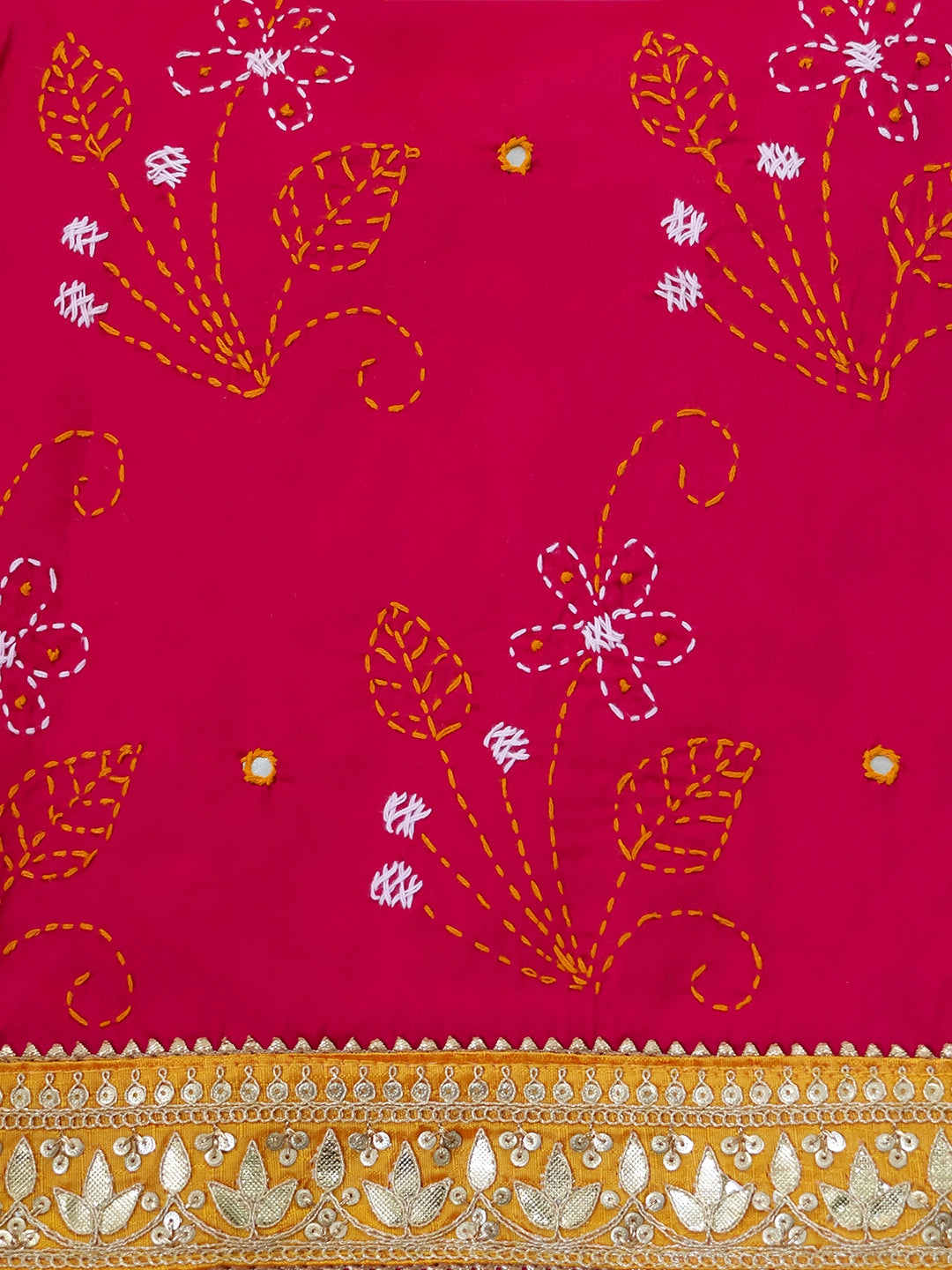 Rani Rangrez Katha Cotton Unstitched Suit Set