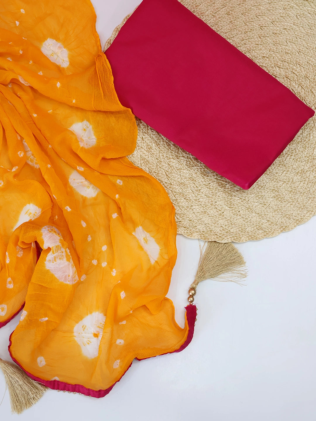 Rani Rangrez Katha Cotton Unstitched Suit Set