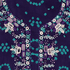 Rarest Blue Bhandej Cotton Suit Set