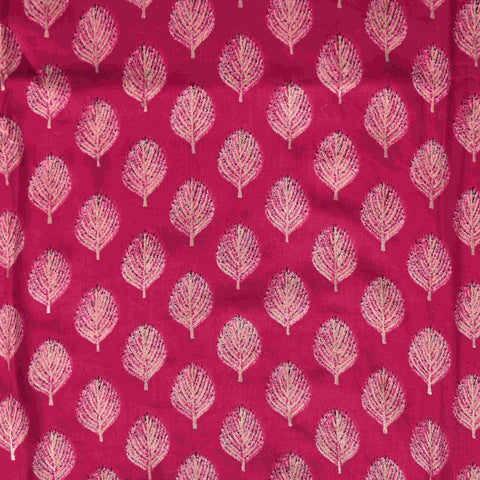 Ruby Red Feather Print Cotton Unstitched Suit Set