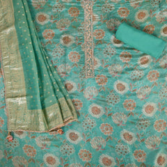 Sea Green Tissue Silk Suit Set