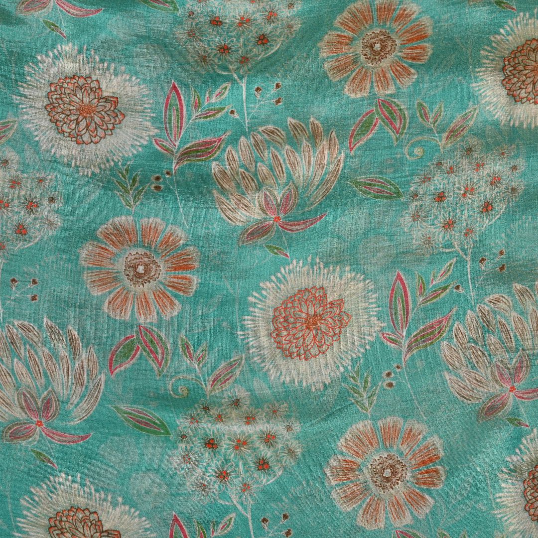 Sea Green Tissue Silk Unstitched Salwar Suit