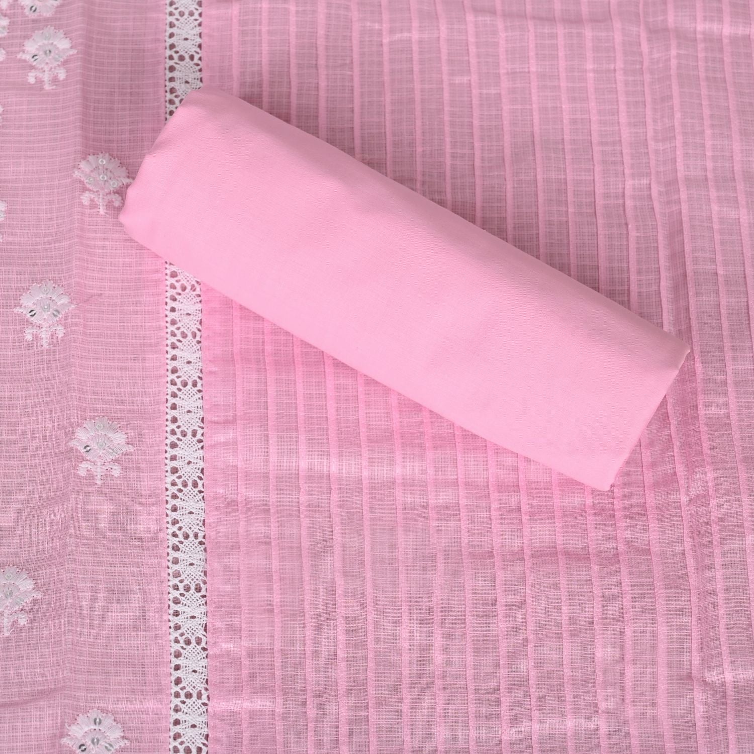 Softy Pink Kota Doriya Unstitched Salwar Suit