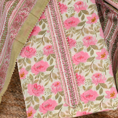 Soothing Floral Cotton Unstitched Salwar Suit