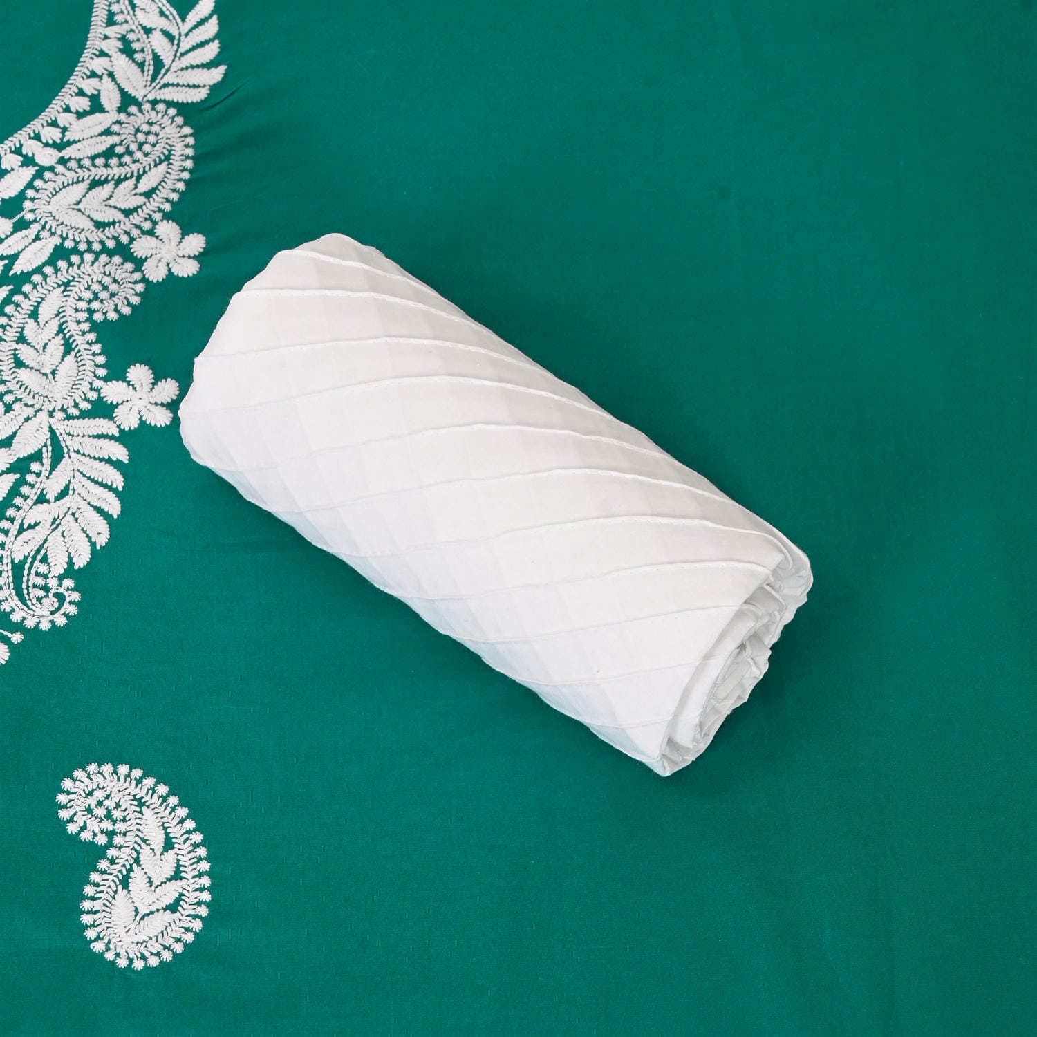 Soothing Rama Green Chikankari Suit Set