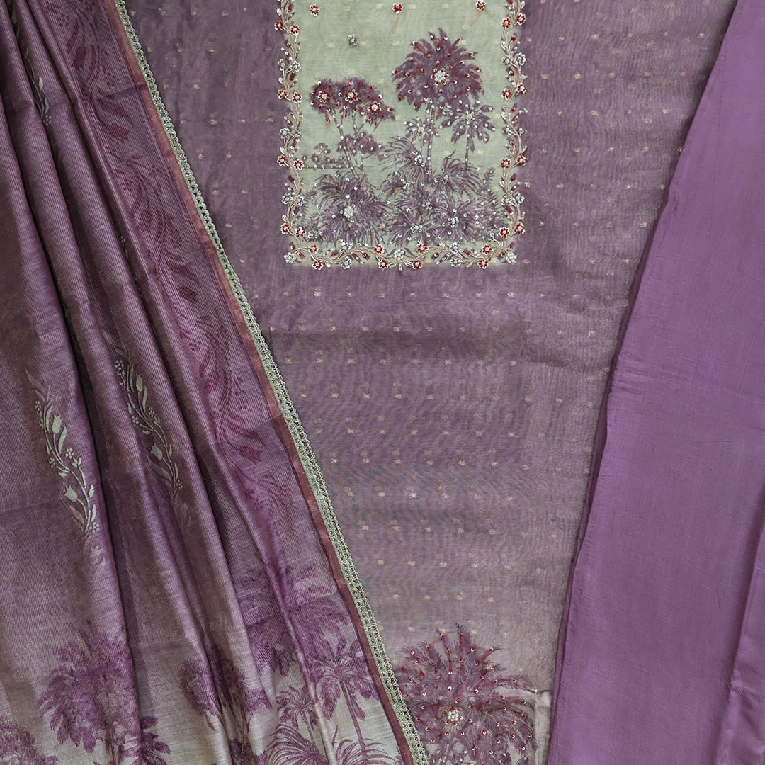 Soothing Tissue Silk Unstitched Suit Set