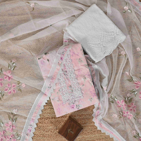 Spanish Pink Shifli Exclusive Cotton Suit Set