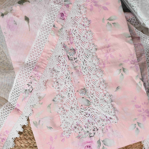Spanish Pink Shifli Exclusive Cotton Suit Set