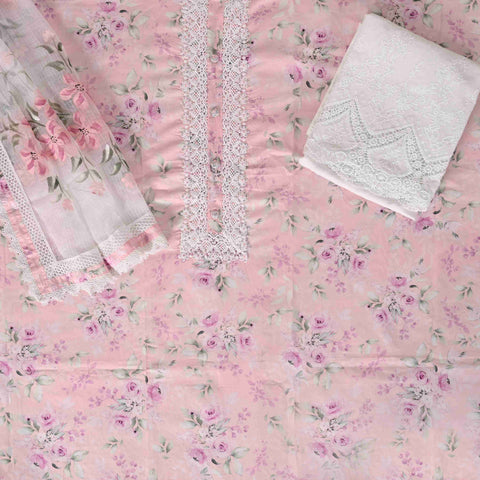 Spanish Pink Shifli Exclusive Cotton Suit Set