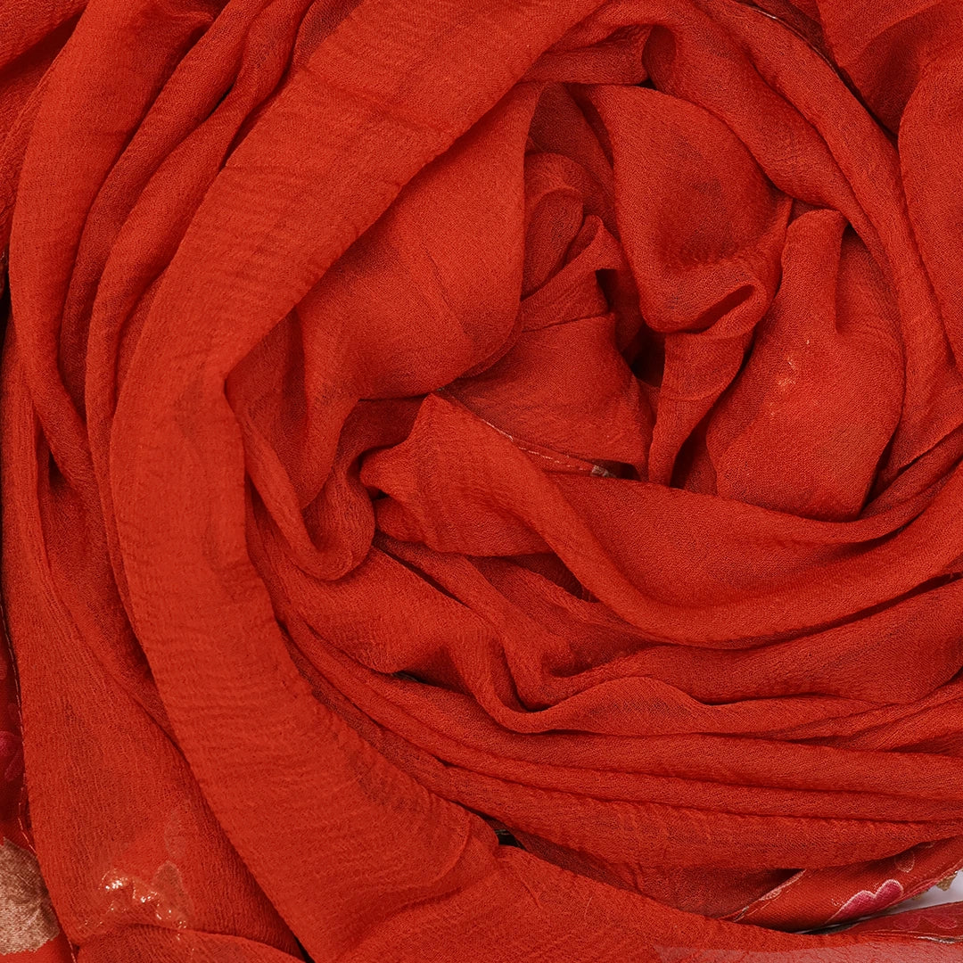Squash Orange Miuslin Unstitched Suit Set