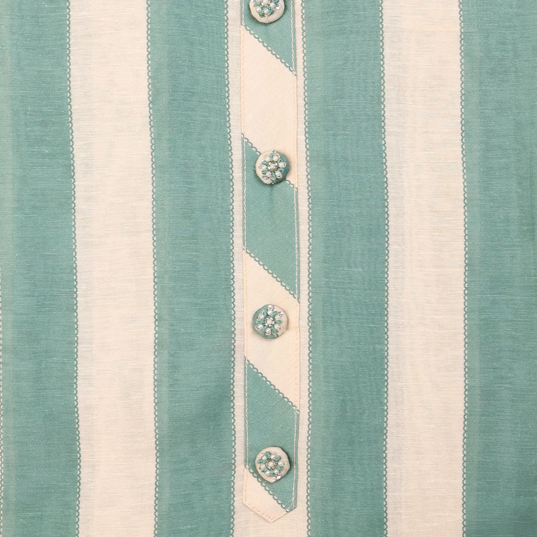 Strioped Muslin Unstitched Suit Set