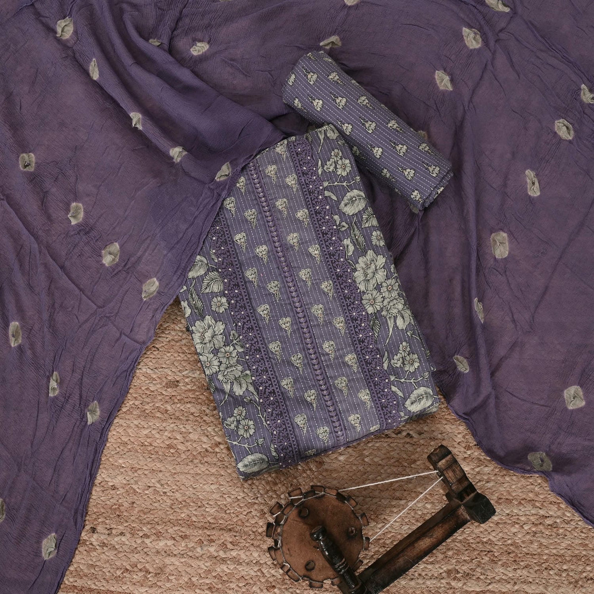Studio Purple Katha Cotton Suit Set