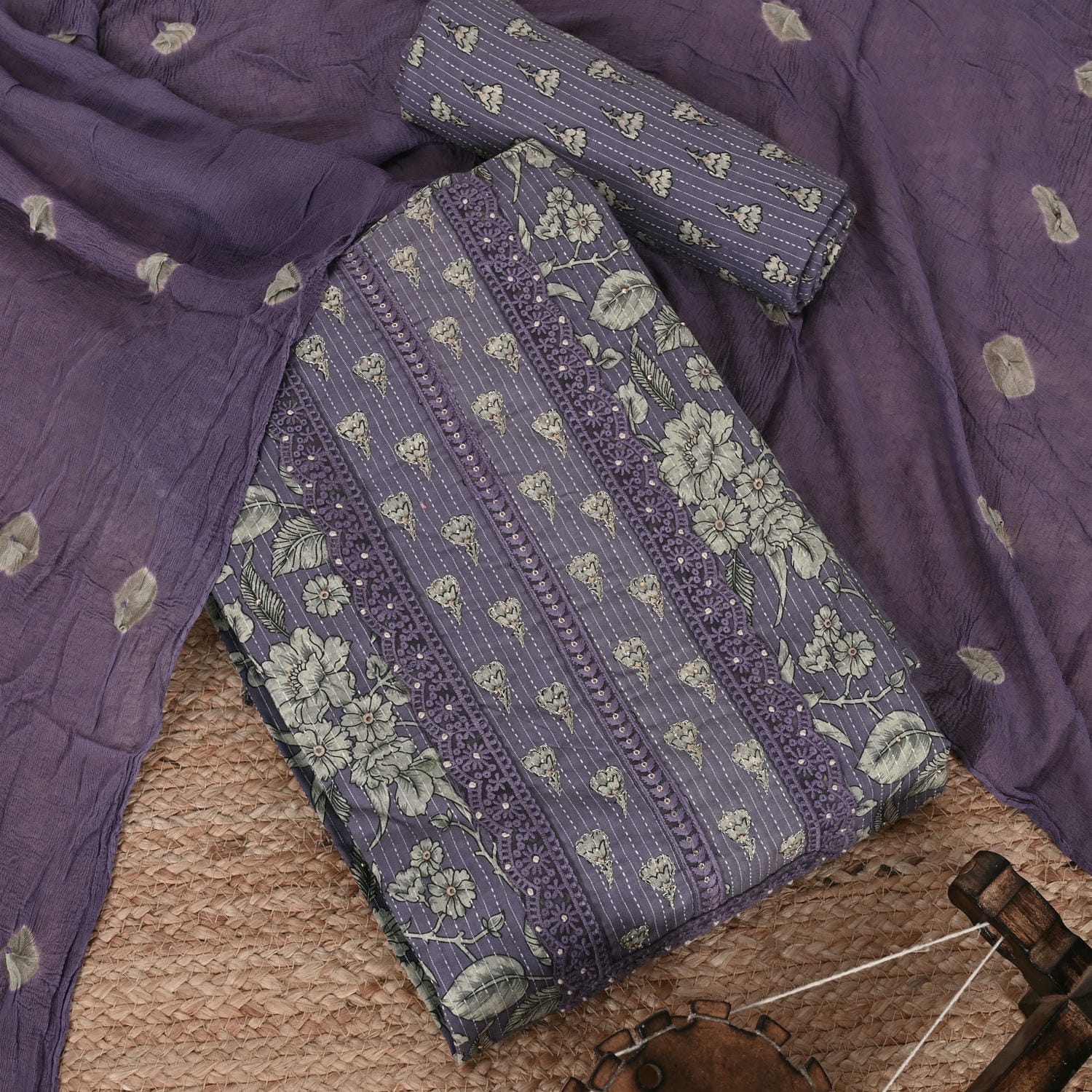Studio Purple Katha Cotton Suit Set